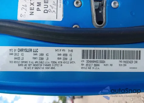 2009 Dodge Caliber Sxt z USA, uszkodzony, nr VIN 1B3HB48A49D156664